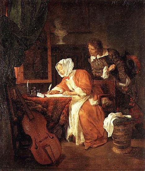 Gabriel Metsu The Letter-Writer Surprised Sweden oil painting art